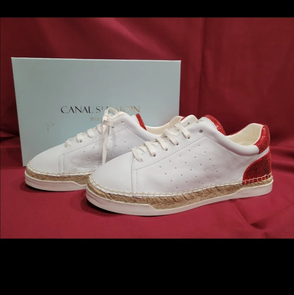 Canal st martin Lancry espadrille sneakers roma Rouge white red 41